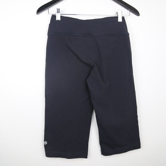 Lululemon Luon Astro Crossover Cropped Black Wide Leg Legging Pants Size 6 - Picture 3 of 5